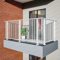 Systèmes de balustrades de balcon et d'escalier en tube carré en alliage d'aluminium ultra-mince, sans soudure, à fixation au sol et au mur, design moderne, résistant à la rouille