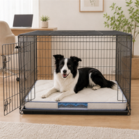 Hundebett Kühlende Silikon-Schlafmatte mit Gestepptem Oberflächenbelag, Transparenter Seitenansicht & Rutschfester Basis für Ruhebereiche für Haustiere