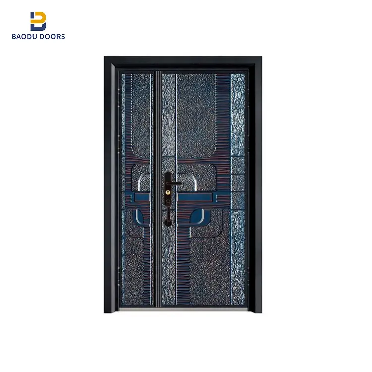 Cast aluminum doors for houses metal entrance villa security entrance iron flat safety designs German high-end exterior door
