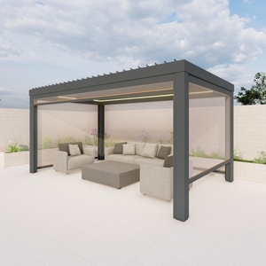 Pergola en aluminium à lames orientables sur mesure 3x3 3x4 4x3 4x4 <span class=keywords><strong>pour</strong></span> <span class=keywords><strong>jardin</strong></span> extérieur, pavillon, gazebo, pergole, pergula, pergola - Product Image 1