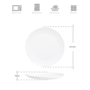 Vaisselle Shulopal 9.5 pouces moins Brakaege Design Unique <span class=keywords><strong>Pizza</strong></span> assiette de fruits plat verre <span class=keywords><strong>opale</strong></span> noir grande assiette ronde cuisine - Product Image 4