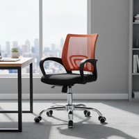 Chaise de bureau moderne en maille pour la maison, dossier mi-haut, pivotante, ergonomique, confortable, avec accoudoirs, pour l'étude, le jeu et l'ordinateur