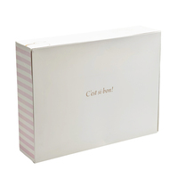 Boîtes en carton imprimées en couleur, blanches, rayées roses, pour pâtisseries, boîtes cadeaux personnalisées pour desserts de boulangerie avec fenêtre