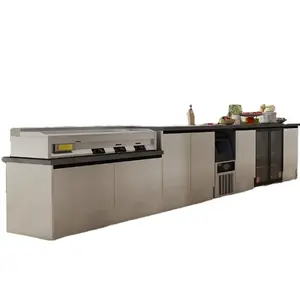 Full 316 Stainless Steel Design Modular Kitchen Cabinet Outdoor Kitchen Cabinet with Modern BBQ Gas Grill Garden Kitchen