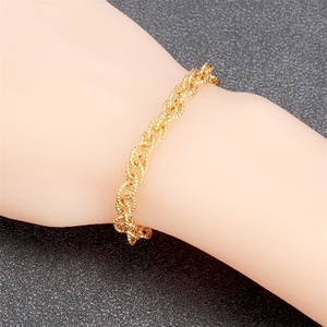 JXX Pulseras de Cuerda con Dijes de Latón Chapado en Oro de 24K, Diseño Delgado y Moderno, Talla Personalizada, para Mujer, Gran Venta - Product Image 5