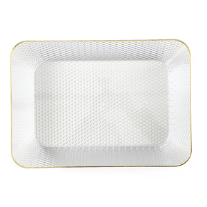 Fashion Creative Plate <strong>Plastic</strong> Transparent Gilded Edge Storage Jars Set Kitchen Fruit <strong>Dessert</strong> Candy Tea <strong>Tray</strong> - Product Image 4