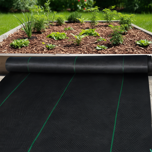 Toile de paillage DB Garden 2.4OZ tissée haute résistance, rouleau de 300 pieds pour les parterres de fleurs et le contrôle des adventices dans l'aménagement paysager - Product Image 2