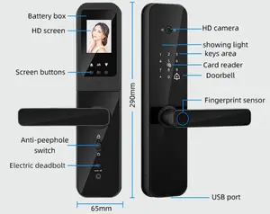 Cerradura Electronica Gate Digital Nirkabel Murah Rumah Biometrik Elektronik Cina Tuya Cerdas Sidik Jari Tersembunyi Pintu Menangani Kunci