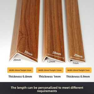 Bande de bord de grain de bois d'alliage d'aluminium de luxe simple coin de garniture de plancher en bois asymétrique pour la lumière de cuisine décorative - Product Image 2