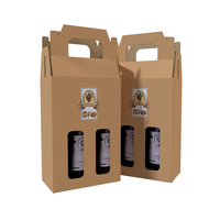 Caja de Cartón Corrugado Kraft para Cerveza y Vino, Portátil, Personalizada con Impresión, Venta al Por Mayor
