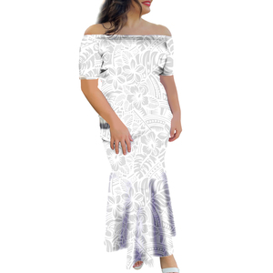 Robe longue de forme sirène, tenue de soirée élégante, épaules dénudées, à la mode, style polynésien, <span class=keywords><strong>tatouage</strong></span>, nouvelle collection - Product Image 5