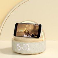Slimme LED-lamp voor V5.1 Soundbar Draadloze oplader Wekker Maan Nachtontwerp Telefoonhouder voor vrouwen