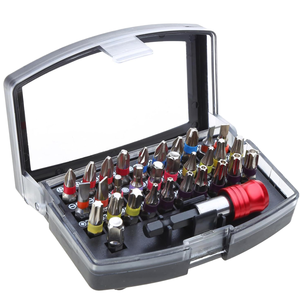 Jeu de 32 embouts électriques courts en acier S2 : embouts plats, Phillips, Pozi, hexagonaux, <span class=keywords><strong>Torx</strong></span>, <span class=keywords><strong>Torx</strong></span> <span class=keywords><strong>creux</strong></span> et à dégagement rapide - Product Image 1