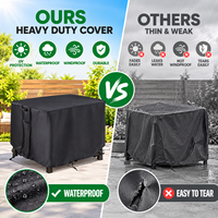 Housse de protection OEM personnalisée pour table de cuisine extérieure, imperméable, en Oxford 600D robuste, pour barbecue, avec sangles d'angle et sac de rangement