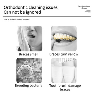 Sourire trouver des prothèses dentaires nettoyage Mousse garde de <span class=keywords><strong>nuit</strong></span> nettoyages peroxyde retenue mousse nettoyant Logo personnalisé - Product Image 2