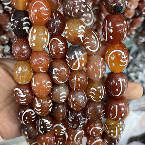 宝石用宝石用宝石用宝石用,丸い形の宝石用宝石用天然チベットのアゲイトDziビーズ - Product Image 6