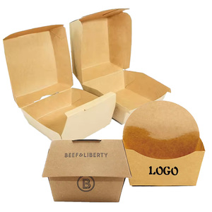Caja para llevar hamburguesa brillante/Latte Matt laminado en relieve y lámina dorada impresa para alimentos-Juego de cajas para hamburguesas - Product Image 4