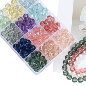 Perles de verre rondes transparentes de 8mm, perles en vrac pour la fabrication de bracelets, accessoires de bijoux DIY - Product Image 3