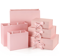 Boîte pliante pour vêtements, boîte d'emballage à poignée avec rubans, boîte cadeau à couvercle rabattable, vente en gros