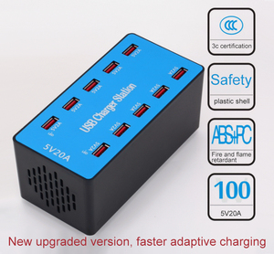2021 מכר 10 יציאת USB מטען תחנת 100W 10 יציאת USB שולחני רב מטען USB תחנת טעינה עבור חכם טלפון - Product Image 2