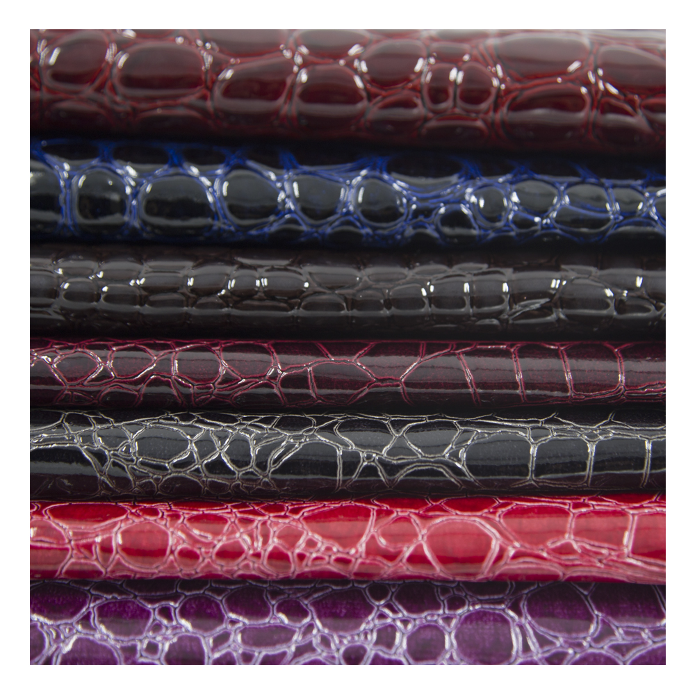 Customized 1.1mm crocodile Skin Embossed PVC Vinyl Pu Synthetic Leather Fabric for Women Shoe Bag Shoes Purse Belt Faux Leather