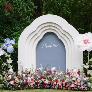 Arco Nuziale in Metallo Bianco ZKAI, Pannello di Sfondo 3D per Eventi e Decorazioni per Feste - Product Image 1