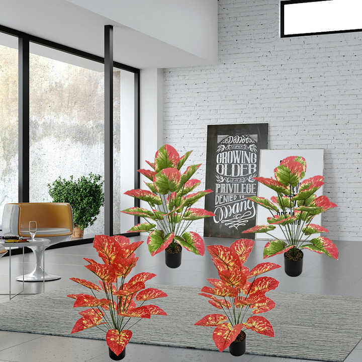 Wholesale Artificial Vivid Color Pothos Bonsai Faux Plastic Taro Potted