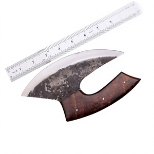 Cuchillos Ullu hechos a mano, cuchillo Ullu de acero de Damasco forjado a mano con mango de madera, cuchillos de hoja fija para uso en la cocina. - Product Image 5