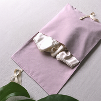 Sac enveloppe portable en tissu de coton de haute qualité avec logo personnalisé pour sous-vêtements et nœuds papillon