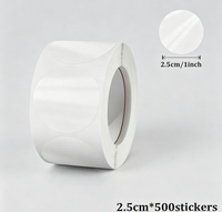 Étiquette autocollante transparente pour boîte, étiquette de scellage, imperméable, 25 mm, impression de logo circulaire, autocollant transparent circulaire