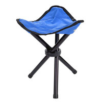 Tabouret pliant portable d'extérieur en métal à trois pieds, chaise légère