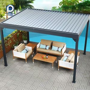 Pérgola de Aluminio para Exteriores con Estructura con Recubrimiento en Polvo, Cubierta para Patio, Techo Fácil de Montar, Gazebo para Terraza - Product Image 3