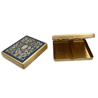 Étui à cigarettes vintage en métal doré avec logo personnalisé, décoratif, gravé de motifs floraux, porte-cigarettes de poche