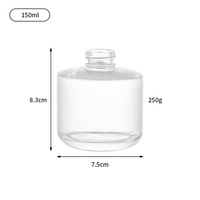 Flacon diffuseur de parfum en verre transparent rond de luxe OEM personnalisé, vide, 100 ml, 150 ml, pour bâtonnets aromatiques
