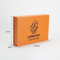 Boîte cadeau magnétique orange pour échantillons de parfum avec insert personnalisé