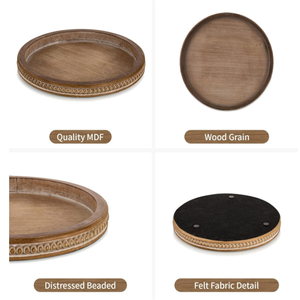 Trang Trại Mộc Mạc Nến Bằng Gỗ Khay Chủ Cổ Điển Bằng Gỗ Trang Trí Khay Cho Phòng Khách - Product Image 3