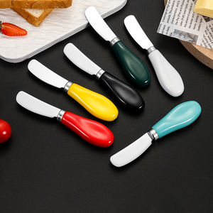 Coltello per Burro in Acciaio Inox con Manico in Ceramica, Utensile da Tavola per Pane, Crema, Marmellata, Formaggio - Product Image 1