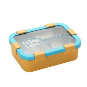 Enjoy Time Stainless Steel <b>Lunch</b> <b>Box</b> 3 Compartment Leak Proof With Cutlery For Student Office Use - Product Image 5