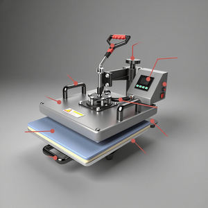 Machine de transfert de chaleur 25*30 Machine à haute pression coulissante à plat brossé Machine d'impression de vêtement de t-shirt d'estampage à chaud - Product Image 1