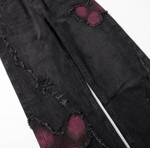 Jean droit décontracté taille mi-haute en denim noir pour <span class=keywords><strong>femme</strong></span> Wangsheng, taille XL, été/hiver, délavé, ourlet effiloché, imperméable - Product Image 2