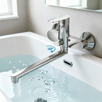Robinet de baignoire au design minimaliste moderne avec corps en alliage de zinc et noyau en céramique, idéal pour les salles de bain d'hôtels et d'appartements