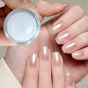 ผงโครเมี่ยมสำหรับทำเล็บ 1 ชิ้น สีใสแบบไม่มีสี ประกายออโรร่า เงาสูง สีรุ้งมุก ผงเมทัลลิกสำหรับตกแต่งเล็บ - Product Image 1