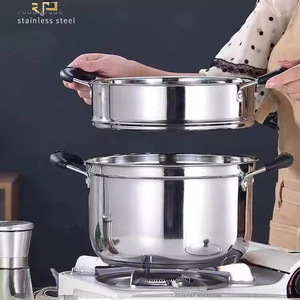 หม้อนึ่งสแตนเลสสามชั้นหนาพิเศษอเนกประสงค์ หม้อซุปสองชั้นพร้อมฝาปิดสำหรับทำอาหารในครัว - Product Image 4