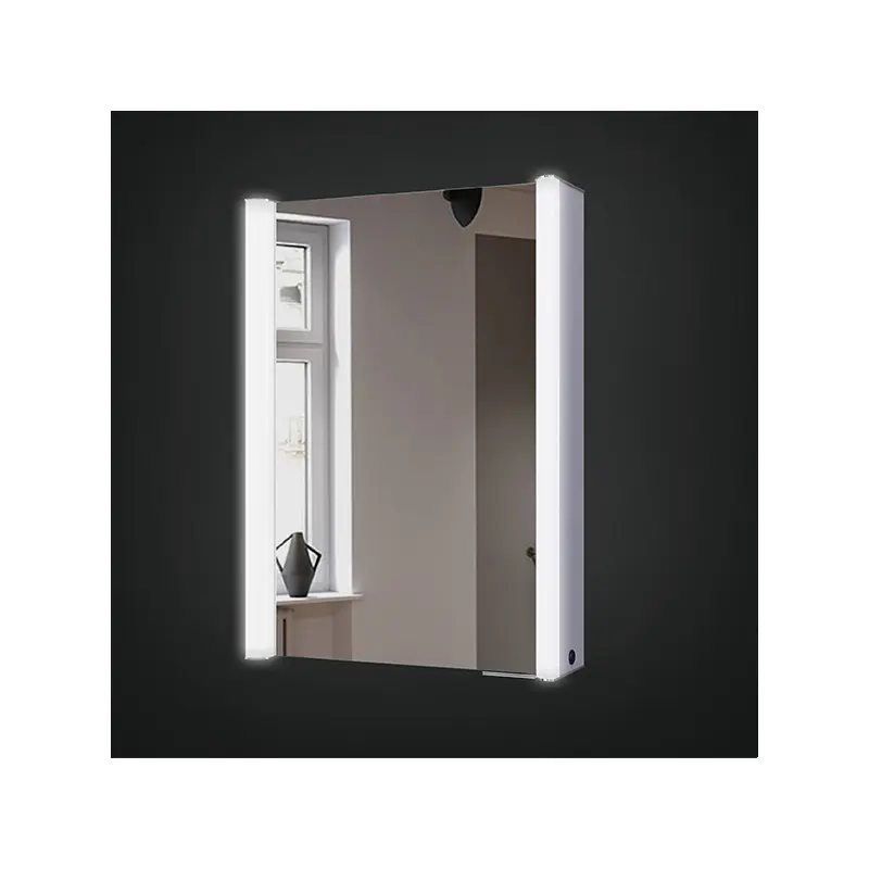 Einfaches Design Badezimmers piegel Wand montage eintüriger LED-Spiegels chrank mit LED-Smart-Licht