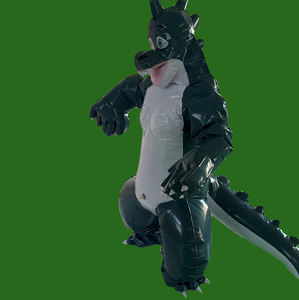 ชุดสัตว์เป่าลมรูปมังกรสีฟ้าชุดใส่เพื่อความบันเทิงสำหรับงานปาร์ตี้งานอดิเรกพิเศษชุดพีวีซีการ์ตูนสีฟ้า - Product Image 1