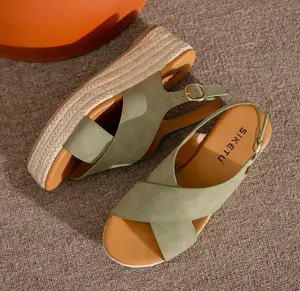 Strap Sandals Cross Belt Fish-mouth Wedges Sandal Weaved Platform Comfortable Sandals for Women