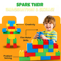 Bloques de Construcción Grandes al por Mayor, Juguetes de Construcción de Modelos Montessori, Bloques de Plástico Creativos para Ensamblar, Juego de Bloques de Construcción Educativos STEM para Niños