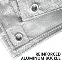 Bâche en PE de 120 g/m² de couleur argentée, résistante, imperméable, coupe-vent et anti-UV pour abri pour animaux, camping et agriculture