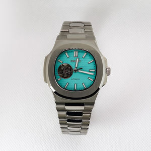 Nouvelle arrivée 2026, montre mécanique pour homme de luxe, étanche 5 BAR, bleue, ajourée, avec mouvement automatique NH38, cadran à cœur ouvert - Product Image 1