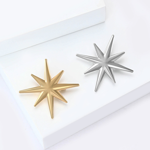 Nuova spilla a stella ottagonale in lega minimalista per abiti da donna cappotti petto fiori accessori spille per feste stelline - Product Image 1